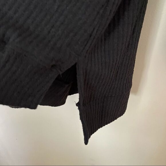 Everleigh Top Tunic Cowl Neck Black Soft Rib Knit Cozy Casual Long Sleeve - Picture 4 of 9